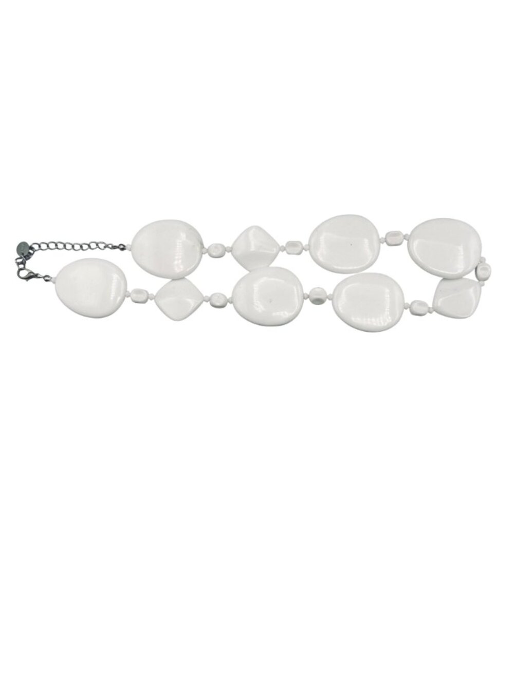 Chunky Black & White Glossy Bead Necklaces Statement Big Bold Acrylic 26" & 18" - Picture 3 of 11